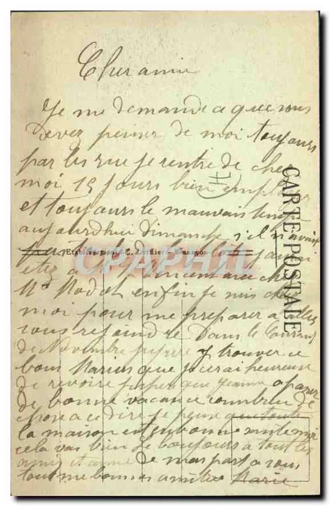 Blanzy-les-Mines (S.-et-L.) — Ansicht des Schlosses du Plessis — Édition Desangle - Librairie - Rückseite