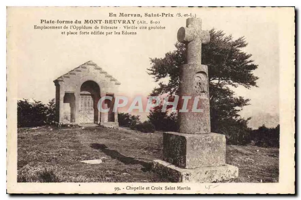 Mont-Beuvray — Lage des Oppidums von Bibracte und Kapelle — 99 - Vorderseite