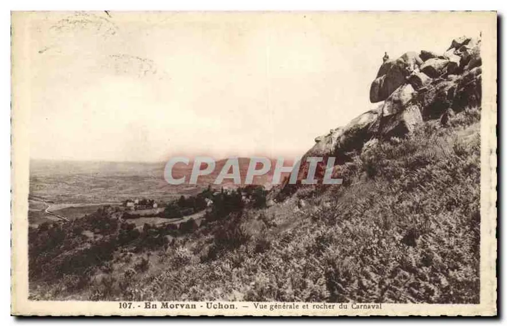 En Morvan - Uchon — Vista general y roca de Carnaval — 107 - Anverso