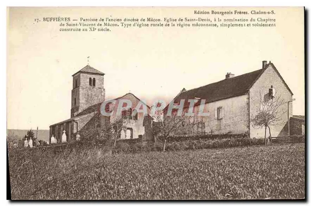 Buffières — Kirche Saint-Denis — Edition Bourgeois Frères, Chalon-sur-Saône - Vorderseite