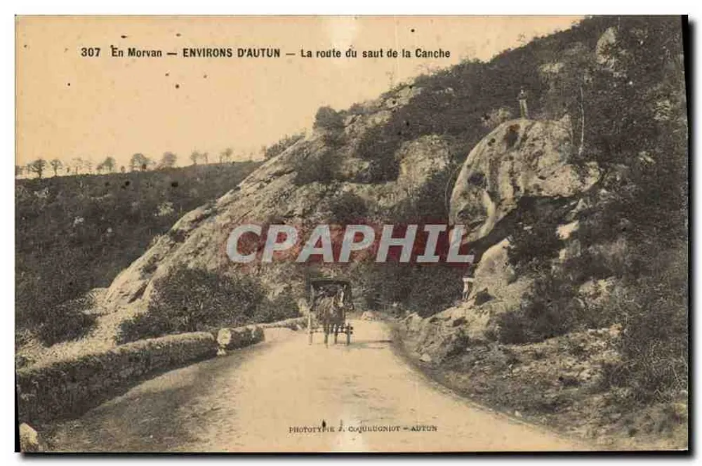 In Morvan — Umgebung von Autun — Die Straße des Sprungs der Canche — Phototype J. Coquuconiot — Autun - Vorderseite
