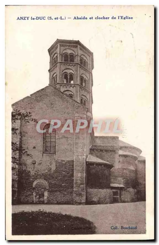 Anzy-le-Duc (S.-et-L.) — Apse und Glockenturm der Kirche — Coll. Bonchaud - Vorderseite