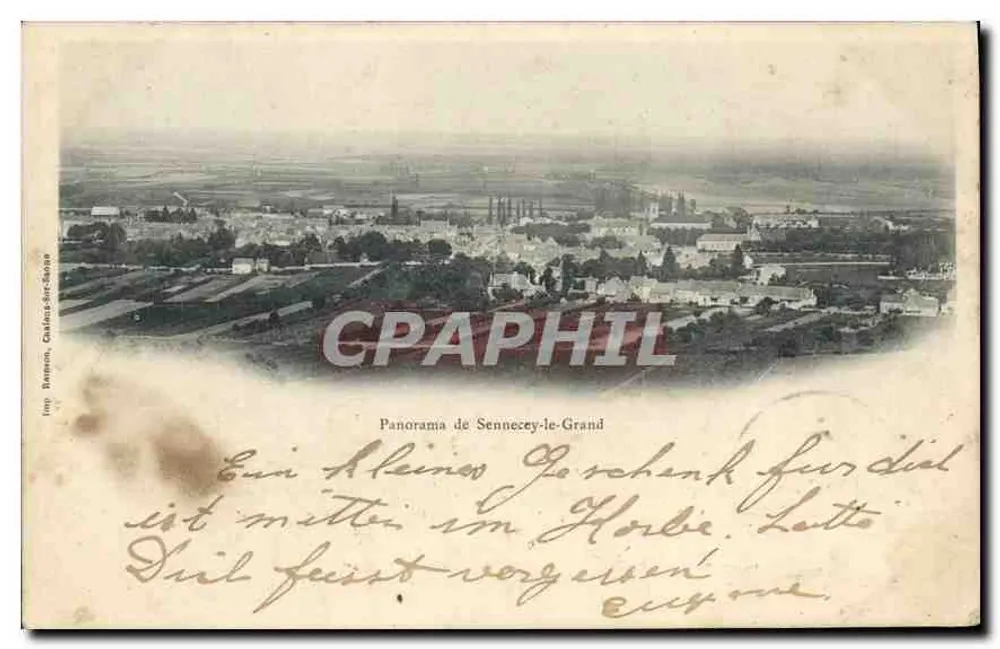 Panorama van Sennecey-le-Grand — luchtfoto — Imp. Buretton, Chalons-sur-Saône - Voorkant