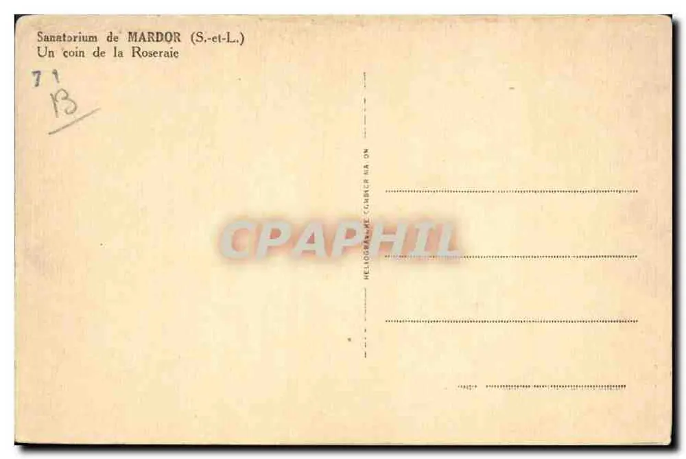 Sanatorium de Mardor (S.-et-L.) — Ein Eckbereich der Roseraie — Verlag Héloïse-Carrier & Cie - Rückseite