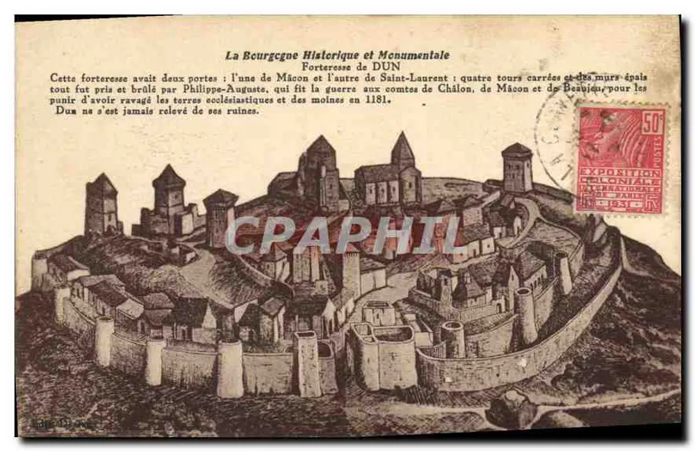 Burg Dun — Historische und monumentale Burgund — Verlag nicht sichtbar - Vorderseite