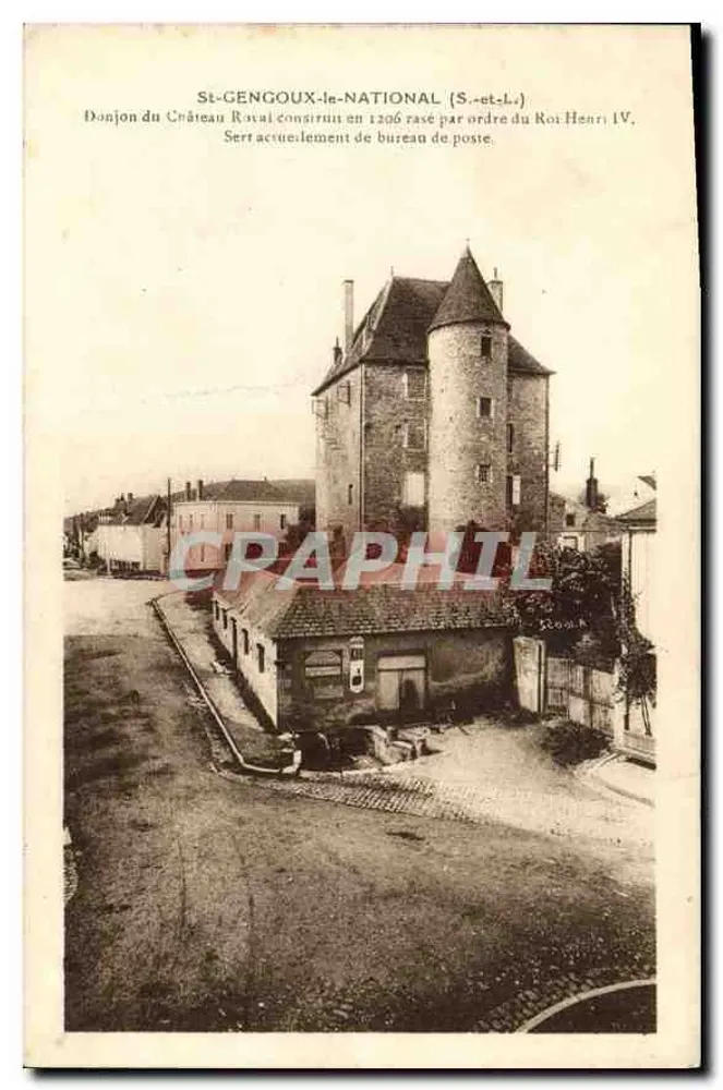 St-Gengoux-le-National — Torre del Castello Reale, edificio postale — editore non identificato, numero di serie non visibile - Recto