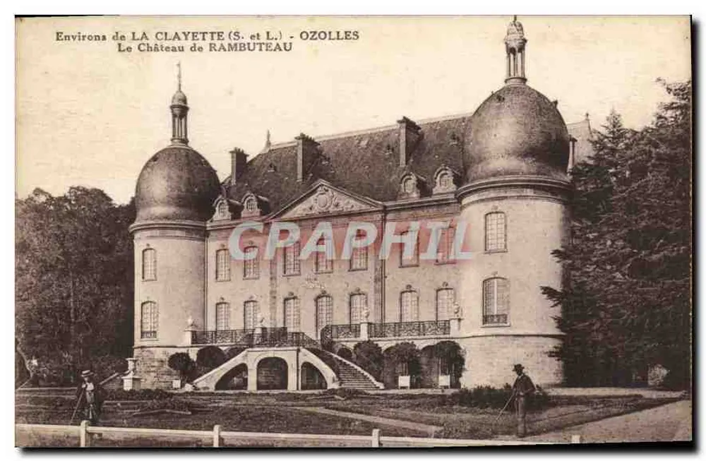 Umgebung von LA CLAYETTE (S. et L.) - OZOLLES - Schloss RAMBUTEAU - Vorderseite