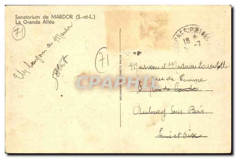 Sanatorium von MARDOR — Die Große Allee — Héloïse/Le Ombier Macon - Rückseite