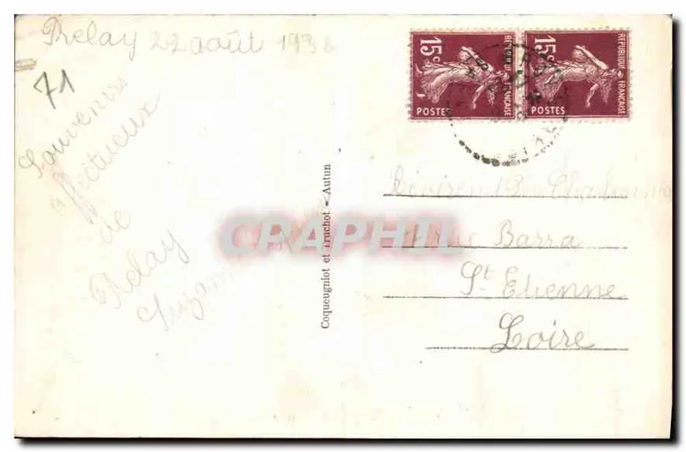 Broye (S.-et-L.) — Parc du Château de Prelay — éditeur Coqueugniot et Irachot - Verso