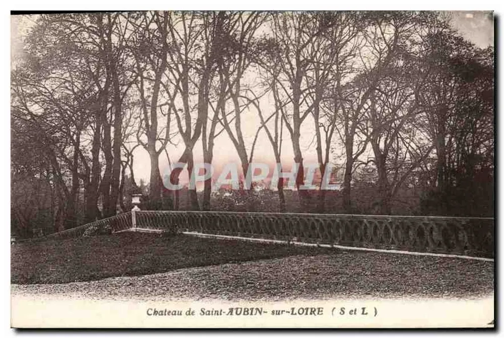 Schloss Saint-AUBIN-sur-LOIRE — Ansicht des Parks mit Balustrade — unbekannter Verlag, Seriennummer nicht sichtbar - Vorderseite