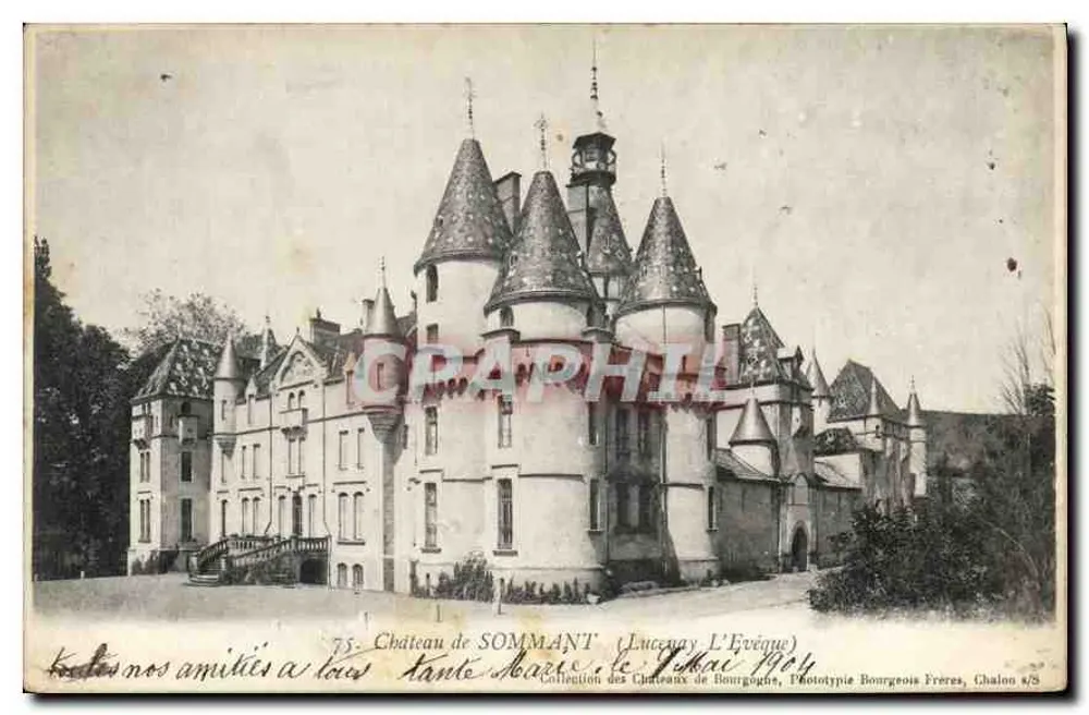 Castelo de Sommant — Lucey-l'Évêque — Fototipia Bourgeois Frères, Chalon n°75 - Frente