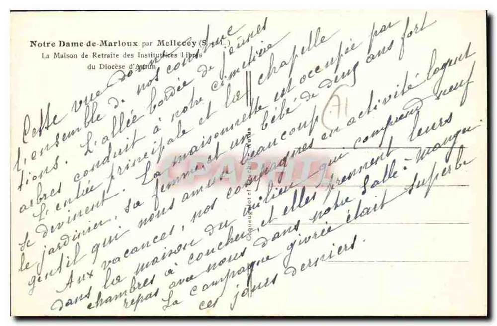 Notre Dame-de-Marloux — Altersheim der Freien Institute — unbekannter Verlag - Rückseite