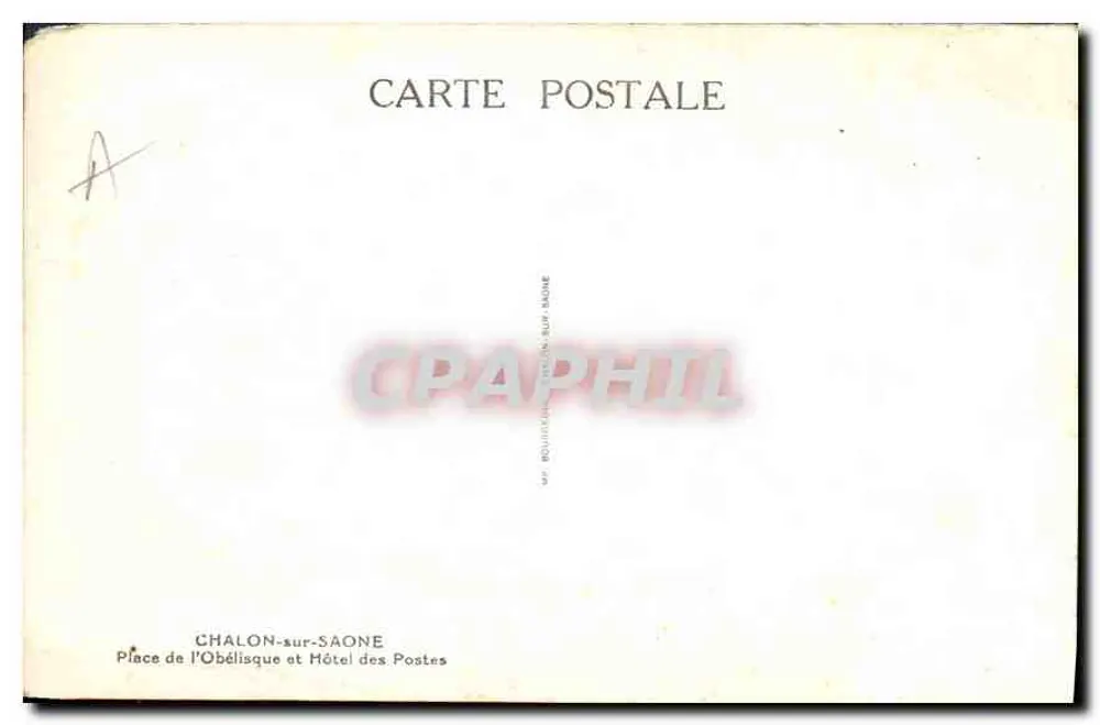 Chalon-sur-Saône — Place de l'Obélisque und Posthotel — Verlag: M. Roulier - Rückseite