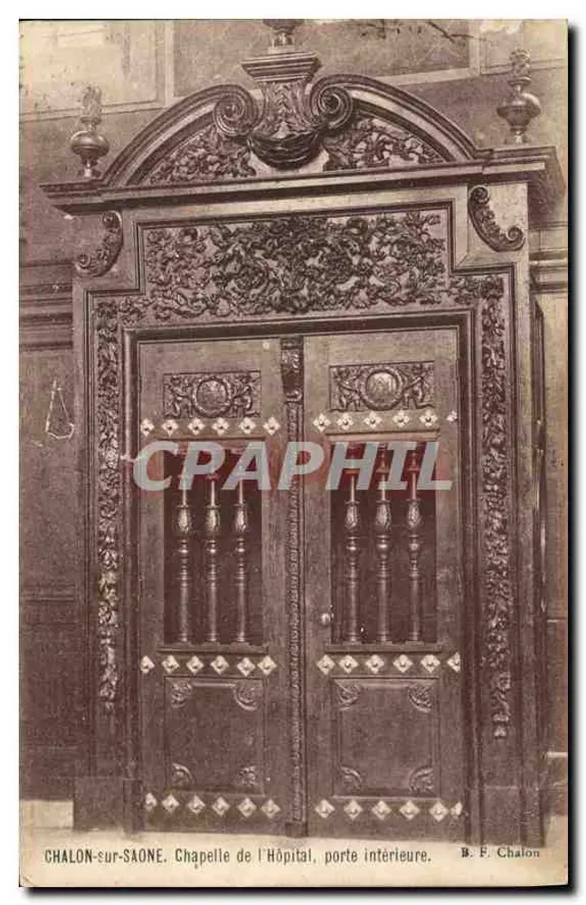 Chalon-sur-Saône — Kapelle des Hospitals, Innentür — B. F. Chalon - Vorderseite