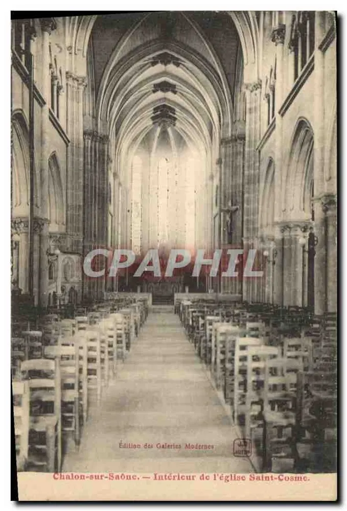 Chalon-sur-Saône — Innenansicht der Kirche Saint-Cosme — Ausgabe von Galeries Modernes - Vorderseite