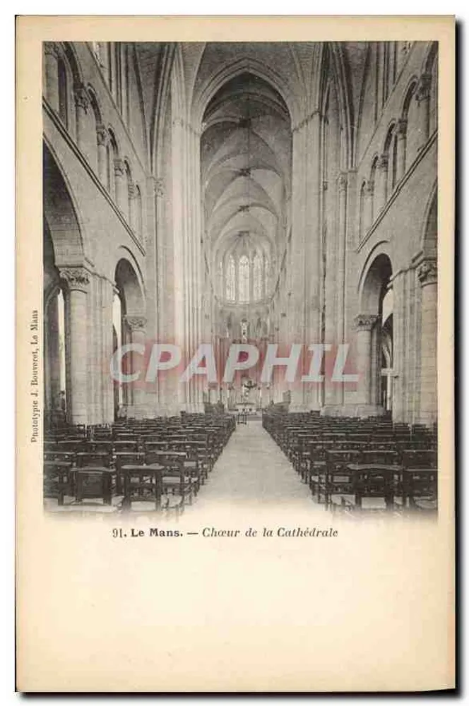 Le Mans — Núcleo da Catedral — Fototipo J. Bouveret, Le Mans - Frente