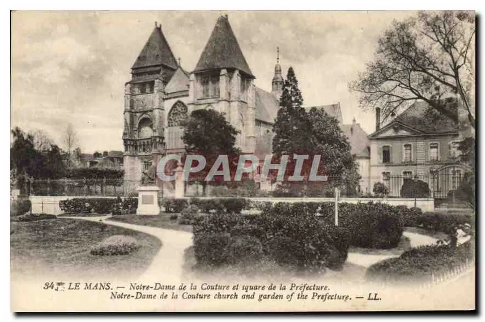 Le Mans — Notre-Dame de la Couture und Präfektur-Platz — LL. - Vorderseite