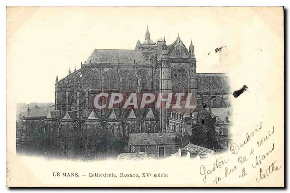 Le Mans — Catedral. Rosace, XVᵉ século — editor não visível - Frente