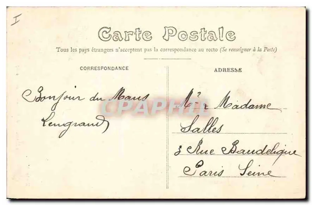 Le Mans — Estátua do Geral Chanzy — Edição N.G. - Verso
