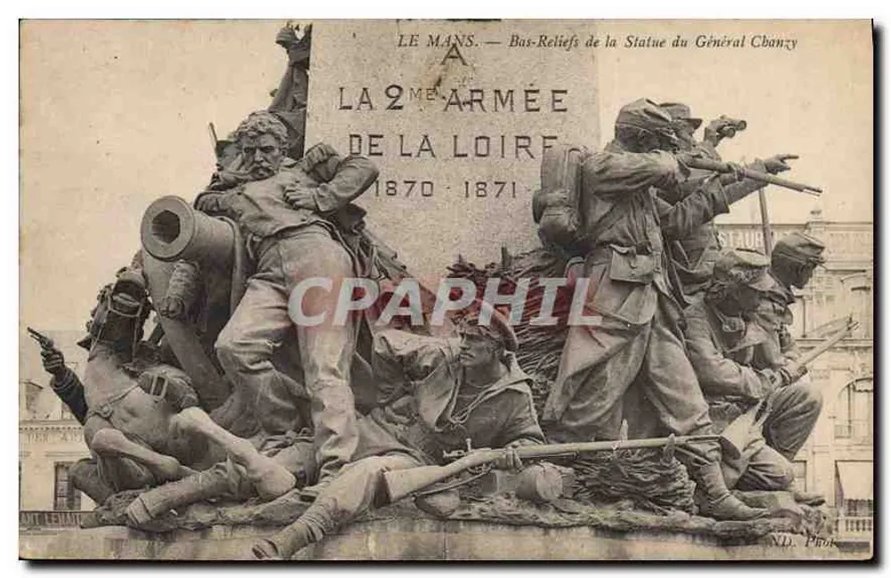 Le Mans — Basreliefs der Statue des Generals Chanzy — Die 2. Armee der Loire 1870-1871 - Vorderseite