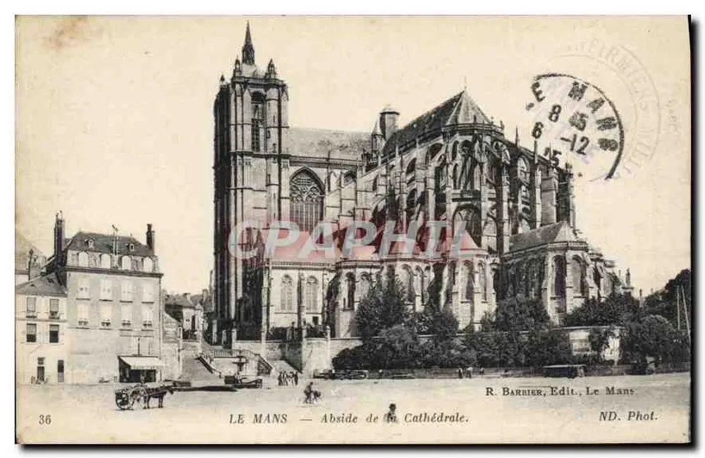 Le Mans — Abside da Catedral — R. Barbier, Edit., Le Mans - Frente