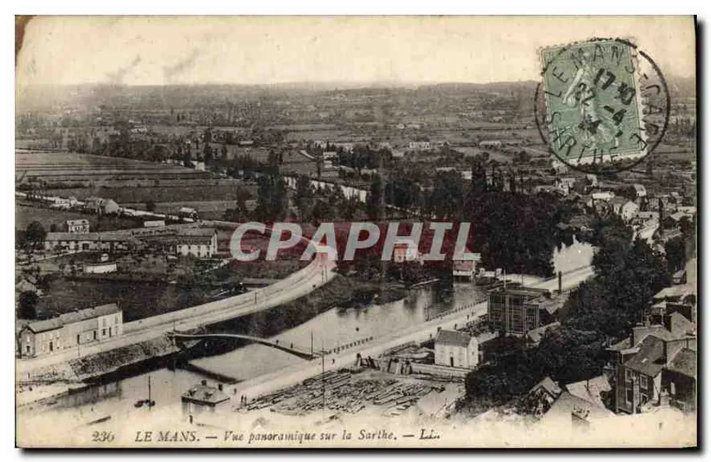 Le Mans — Panoramablick auf die Sarthe — Léon - Vorderseite