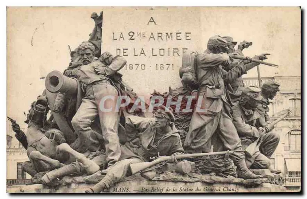 Le Mans — Relief der Statue des Generals Chanzy — 2. Armee der Loire 1870-1871 - Vorderseite