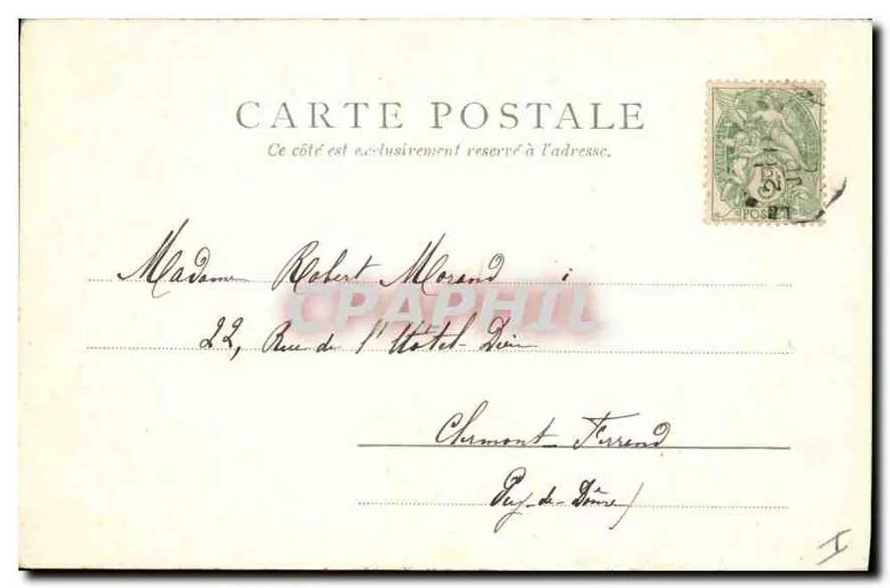 Estatua de Chanzy — Clermont-Ferrand — editor anônimo, n° 1410 - Verso