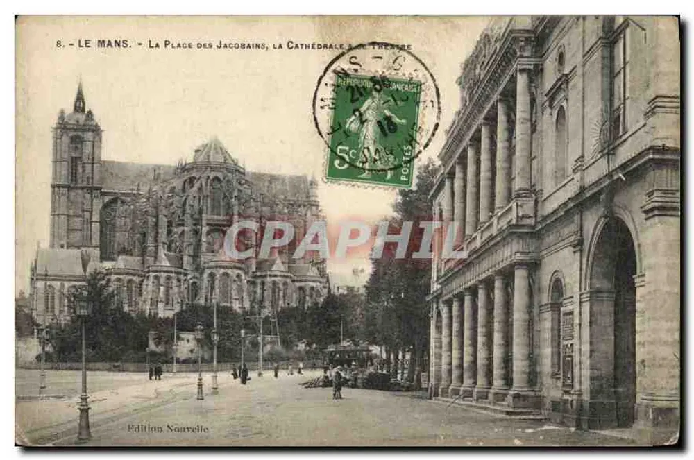 Le Mans - Place des Jacobains, die Kathedrale und das Theater — Neue Ausgabe, n°8 - Vorderseite