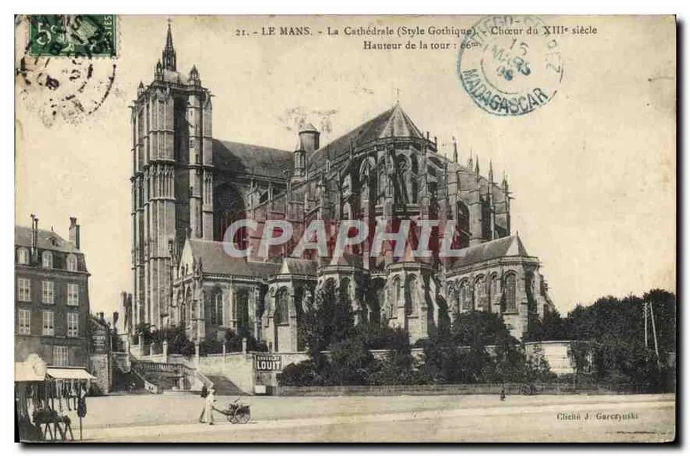 Le Mans - Die Kathedrale (Gotischer Stil) - Chor des 13. Jahrhunderts - Foto J. Gareczynski - Vorderseite