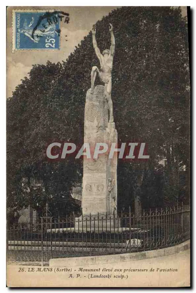 Le Mans (Sarthe) — Denkmal für die Pioniere der Luftfahrt — A. P. (Landowski sculpt.) - Vorderseite