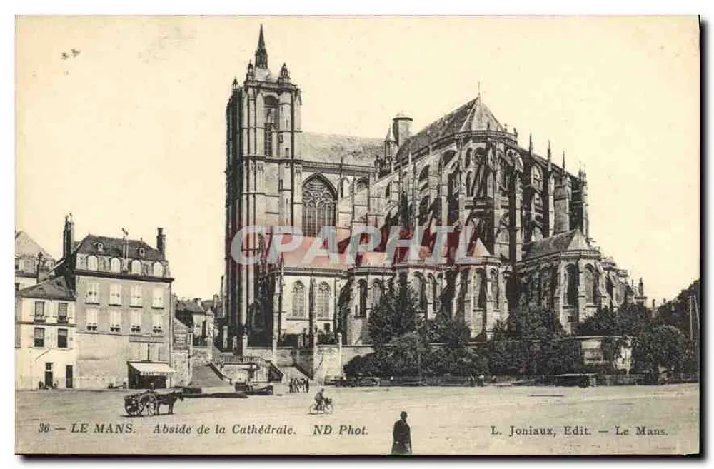 Le Mans — Abside da Catedral — ND Fot. — L. Joniaux, Edit. — Le Mans - Frente