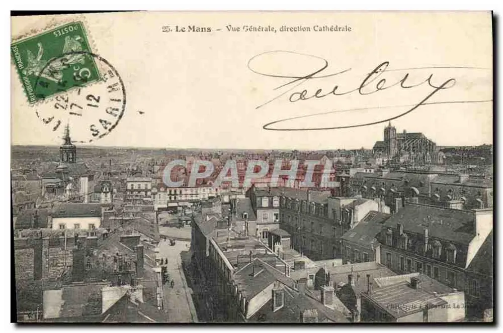 Le Mans — Vista Geral, direção Catedral — Fotógrafo J. Béroult La M - Frente