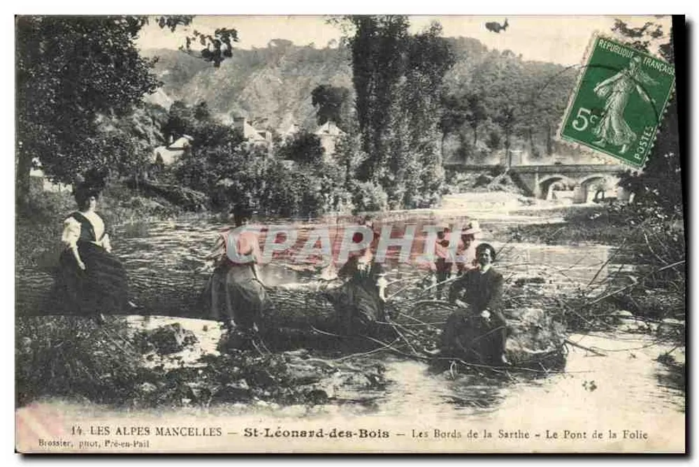 Die Ufer der Sarthe — Die Brücke der Folie — St-Léonard-des-Bois — Die Alpen Mancelles — Brossier, Fotografie von Pré-en-Pail - Vorderseite