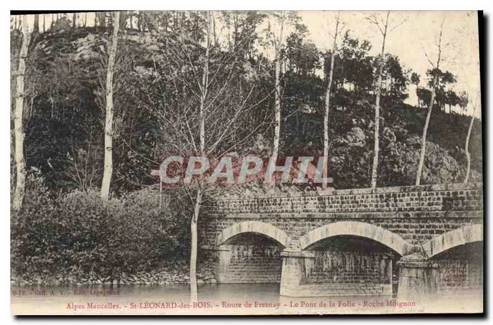 St-LÉONARD-des-BOIS — Die Brücke der Tollkühnen — Felsen Moignón — Verlag Lepaguel - Vorderseite