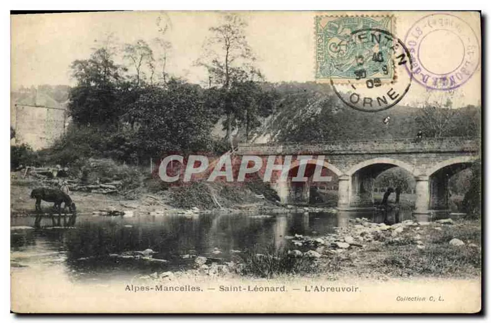 Alpes-Mancelles — Saint-Léonard — Das Tränkbecken — Phototypie A. Broger, Paris - Vorderseite