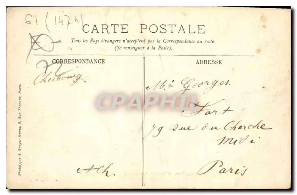 Alpes-Mancelles — Saint-Léonard — Das Tränkbecken — Phototypie A. Broger, Paris - Rückseite