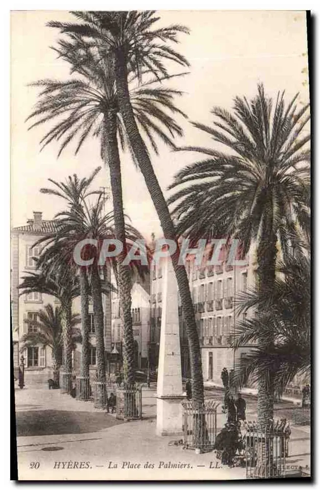Hyères — La Place des Palmiers — LL. — N° 20 - Anverso