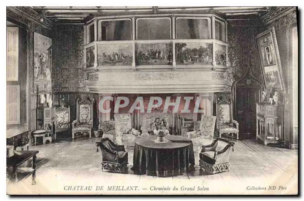 Schloss Meillant — Kamin des Großen Salons — Collections ND Phot - Vorderseite