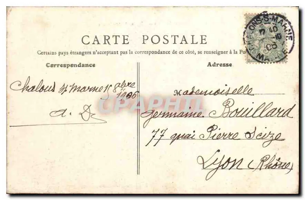 Châlons-sur-Marne — Das Theater und die Kirche Notre-Dame — Edition Cazanave - Rückseite