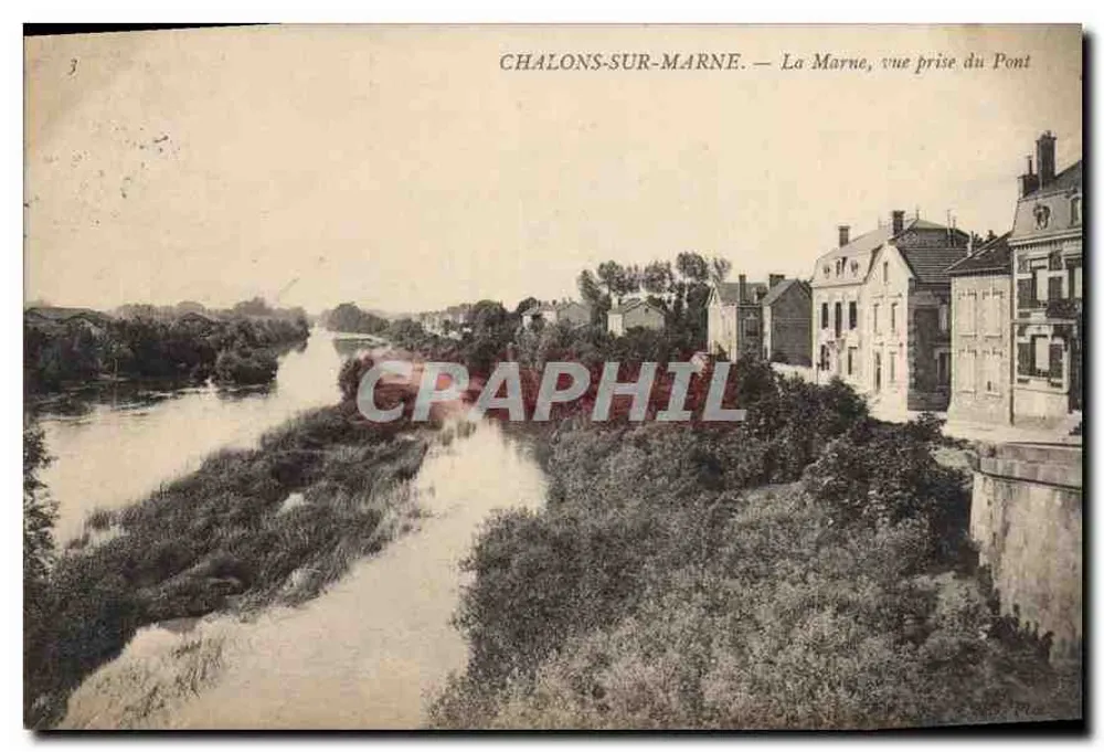 Chalons-sur-Marne — Die Marne, Ansicht vom Pont - Vorderseite
