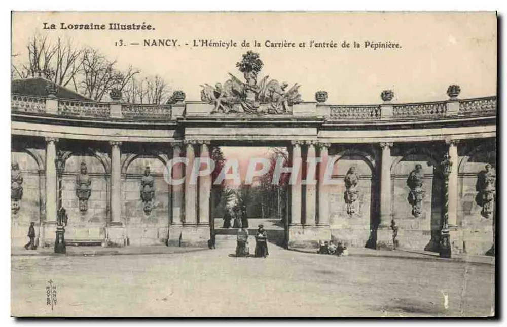 NANCY — Der Hemicyclus der Carrière und der Eingang zur Gärtnerei — La Lorraine Illustrée, n°13 - Vorderseite