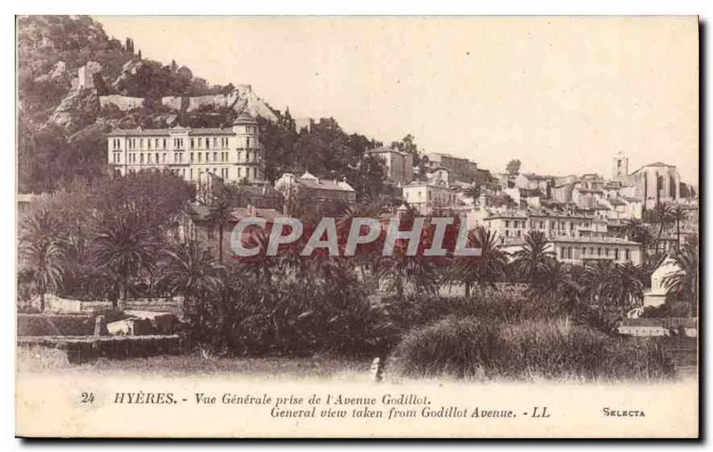 Hyères - Allgemeine Aussicht vom Avenue Godillot — Selecta, Nr. 24 - Vorderseite