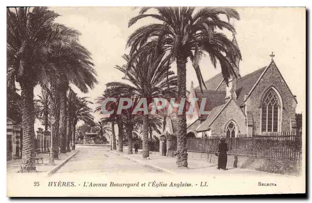 Hyères - L'Avenue Beauregard und die englische Kirche - LL - Vorderseite