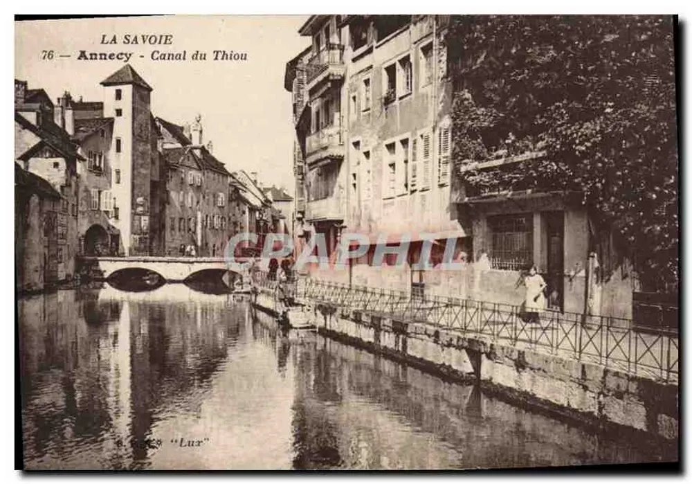 Annecy - Canal du Thiou — Ansicht des Kanals mit Brücke und Gebäuden — anonymer Verlag, Nr. 76 - Vorderseite