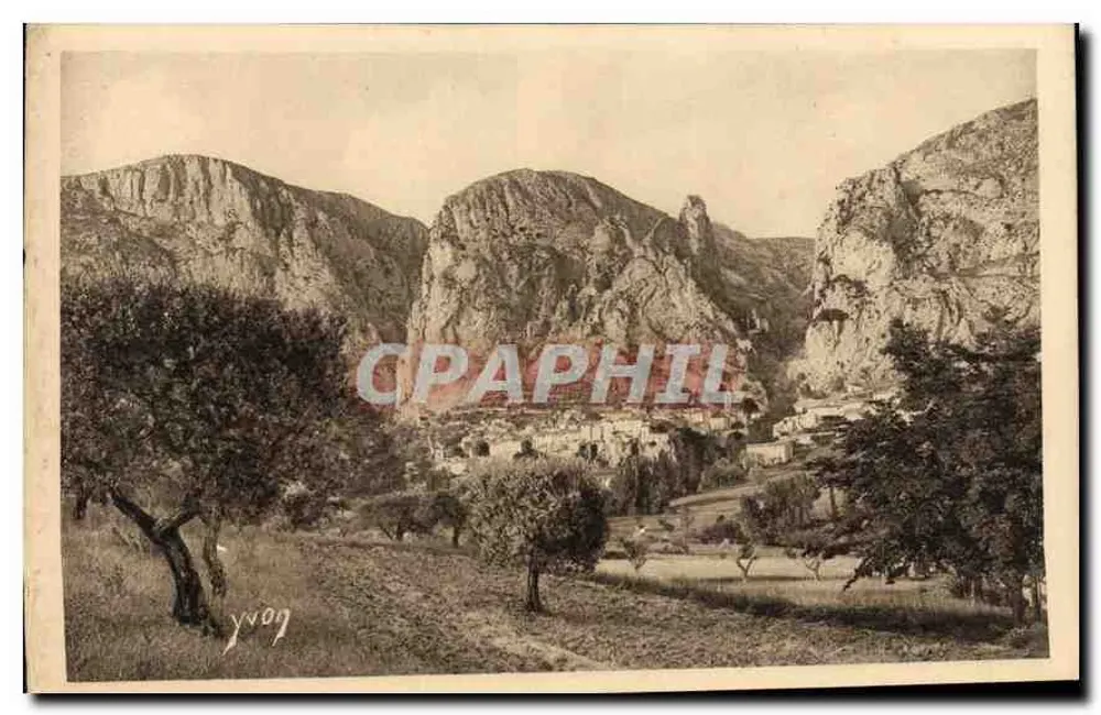 Dorf Moustiers-Sainte-Marie — Basses-Alpes — Art Nouveau-Ausgabe, Nr. 17 - Vorderseite