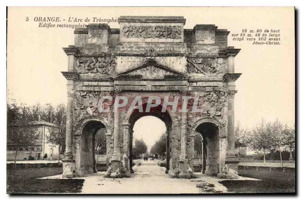 Orange - O Arco do Triunfo — Edifício retangular — editor Néculdin Réunis, Paris - Frente
