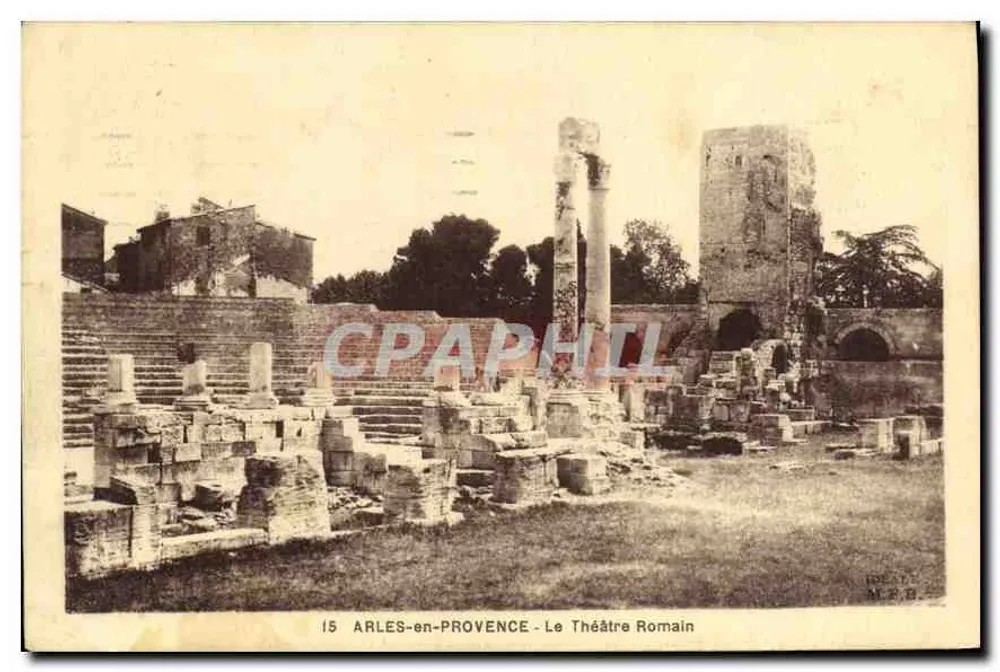 ARLES-en-PROVENCE - O Teatro Romano — Edição Artística M.F. Beau, n°15 - Frente