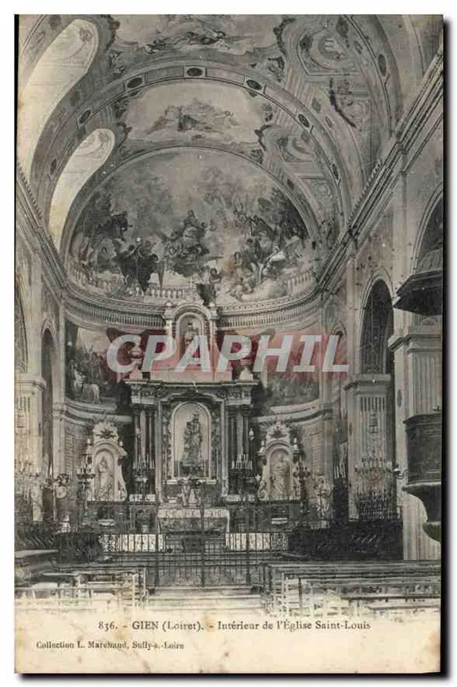 Innenansicht der Kirche Saint-Louis — Gien (Loiret) — Sammlung L. Marchand - Vorderseite