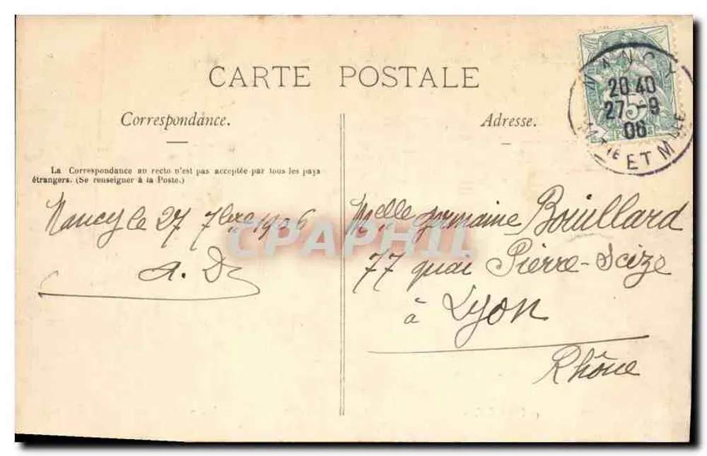Place de l'Arbre de Triomphe — Fontaine ornée de statues — Editora La Lorraine Illustrée, n°1 - Verso